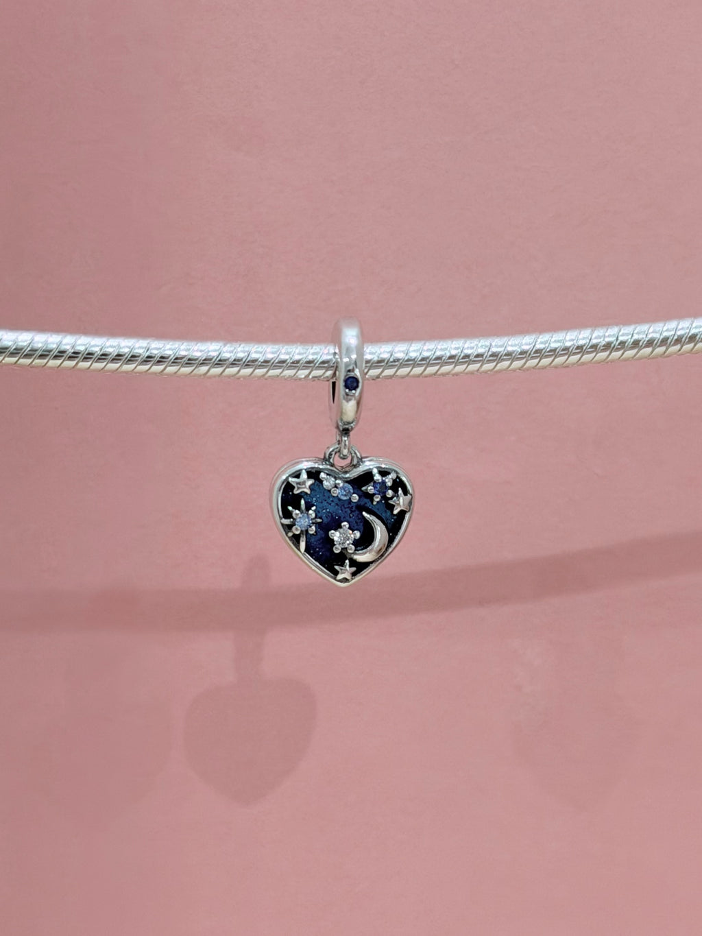 CORAZON AZUL CON LUNA Y ESTRELLAS