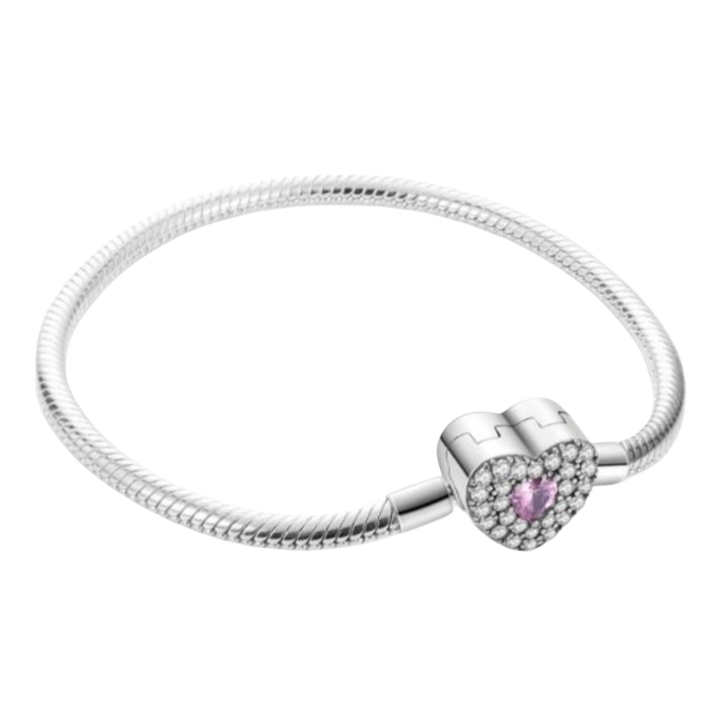 CORAZON CON BRILLANTES ROSAS Y BLANCOS
