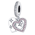 CORAZON PLATEADO CON CORAZON ROSA