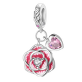 ROSA CON CORAZON COLGANTE