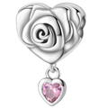 CORAZON CON COLGANTE ROSA