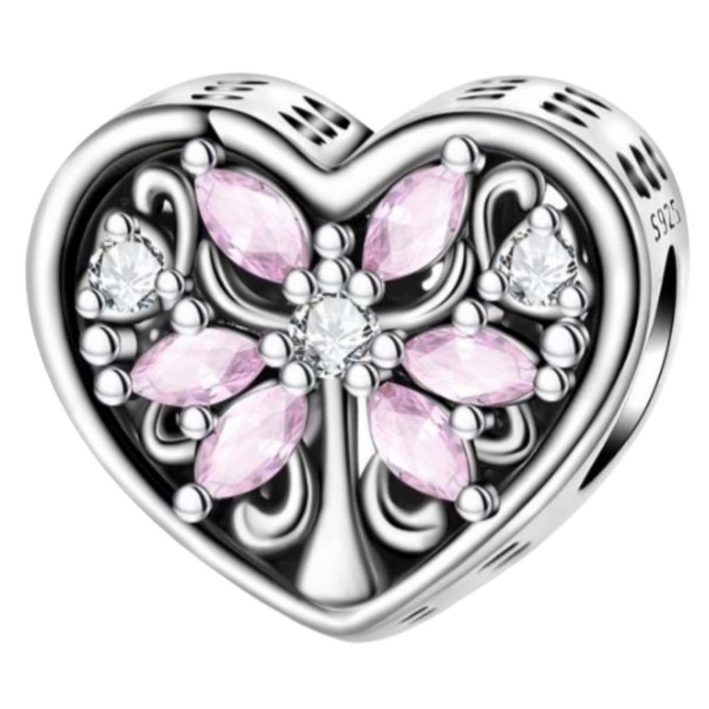 CORAZON CON ARBOL ROSA