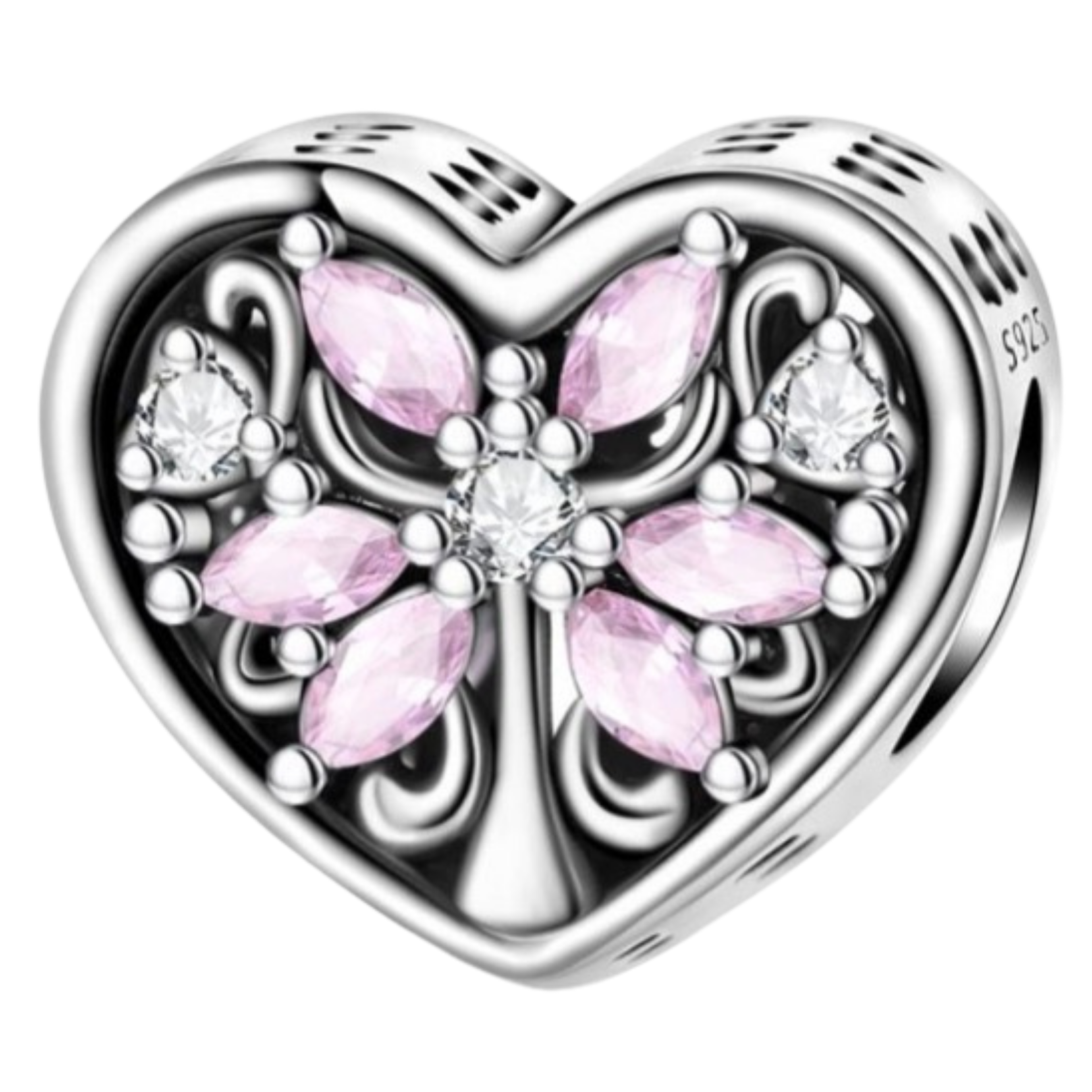 CORAZON CON ARBOL ROSA