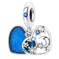 CORAZON AZUL CON LUNA Y ESTRELLAS